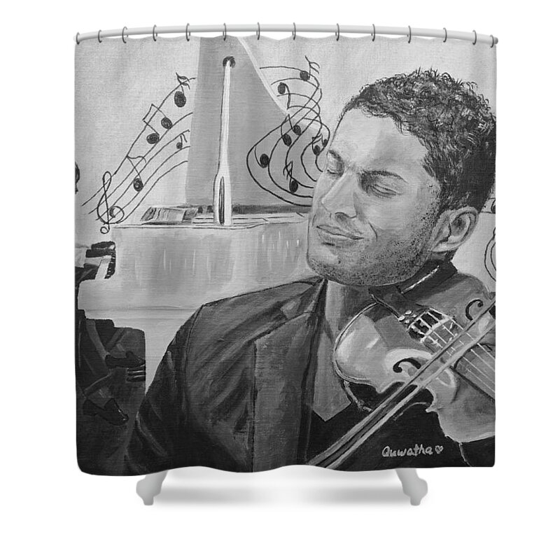 Music Shower Curtain featuring the painting Heavenly Music by Quwatha Valentine