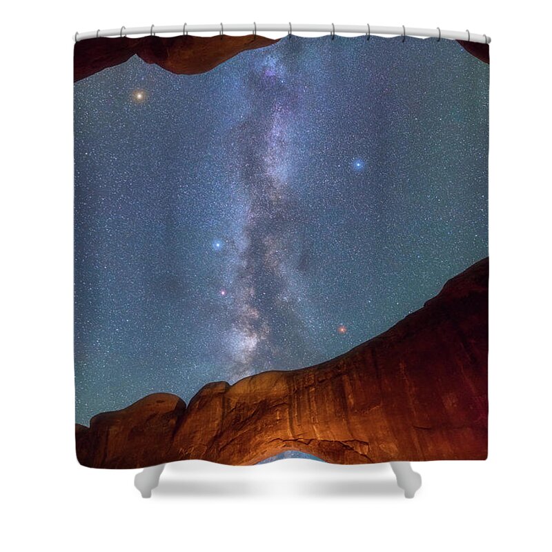 Panorama Shower Curtain featuring the photograph Heavens Above Turret by Darren White