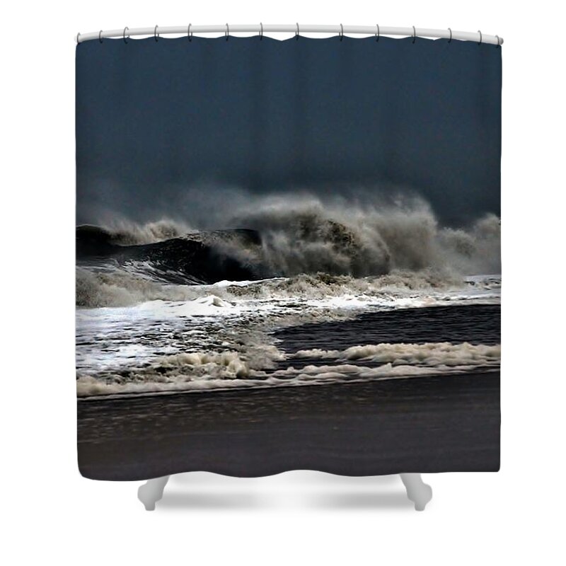 Surf Shower Curtain featuring the photograph Stormy Surf by Kim Bemis