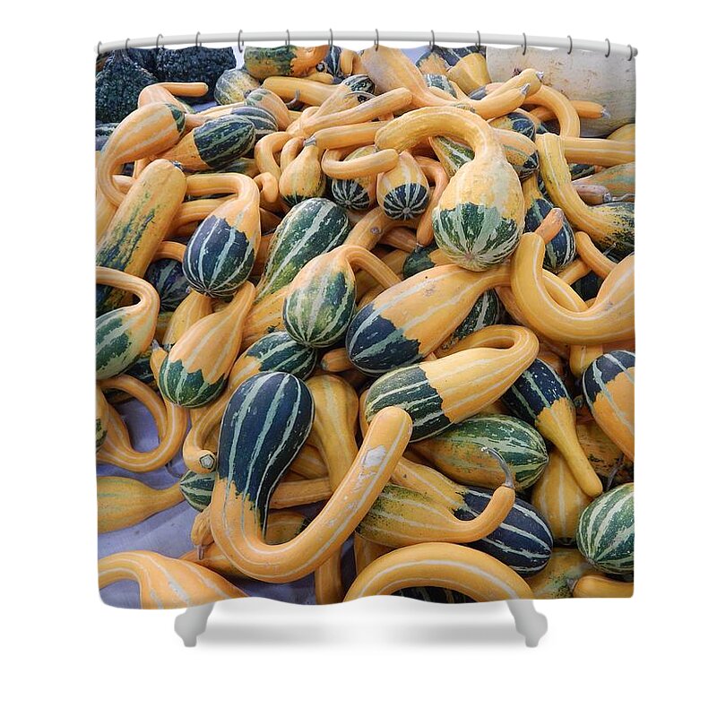 Produce Shower Curtain featuring the photograph Heirlooms on Display #4 by Glen Faxon