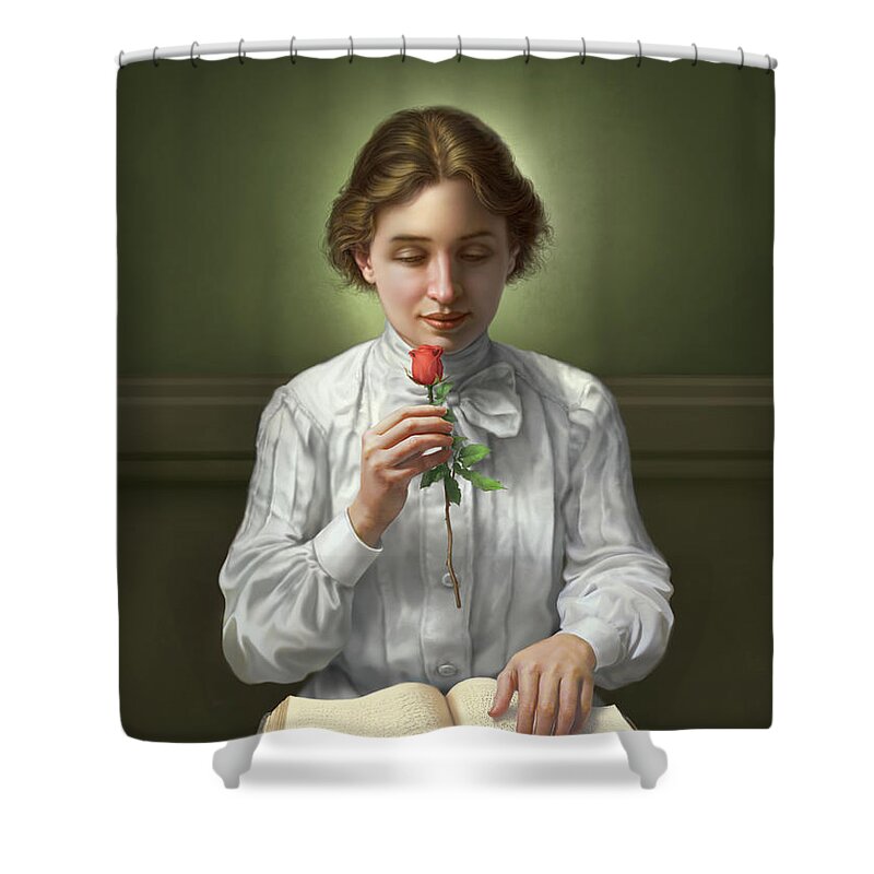 Helen Keller Shower Curtain featuring the digital art Helen Keller by Mark Fredrickson