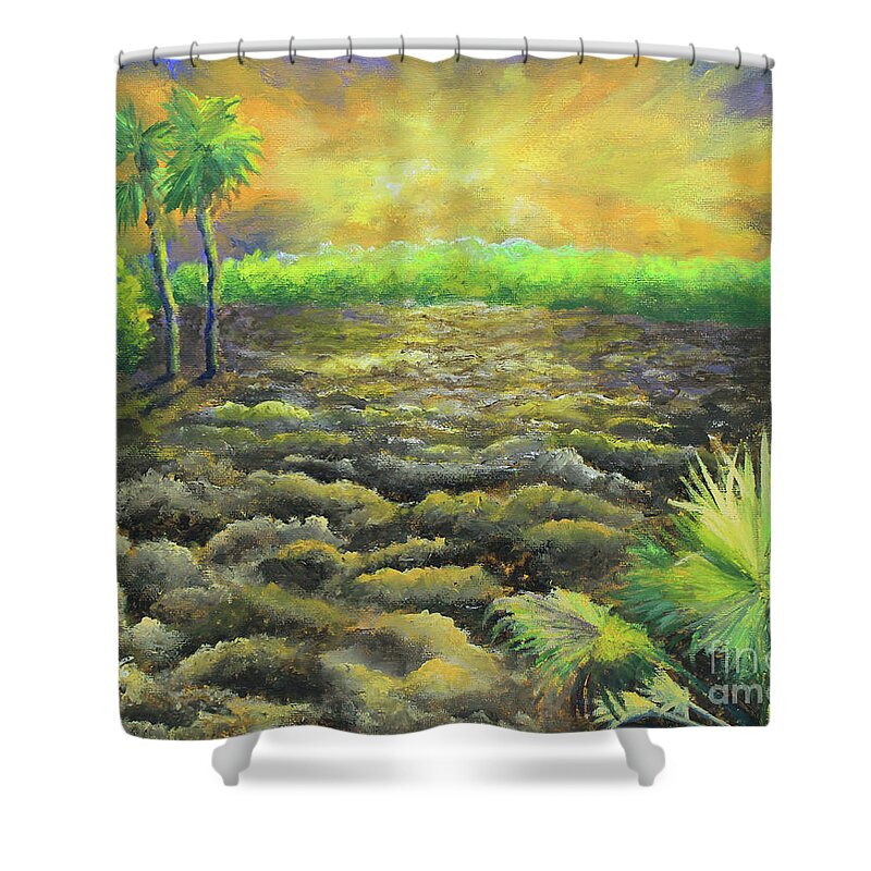 Hell Shower Curtain featuring the painting Hell Landscape by Jerome Wilson