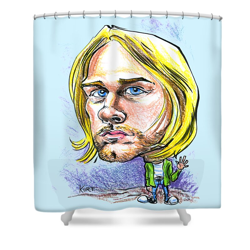 Caricature Shower Curtain featuring the drawing Hello Kurt by John Ashton Golden