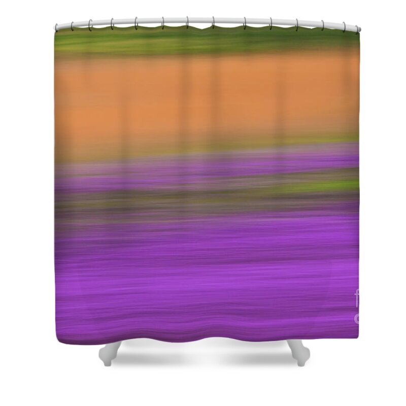 Abstract Shower Curtain featuring the photograph Henbit Abstract - D010049 by Daniel Dempster