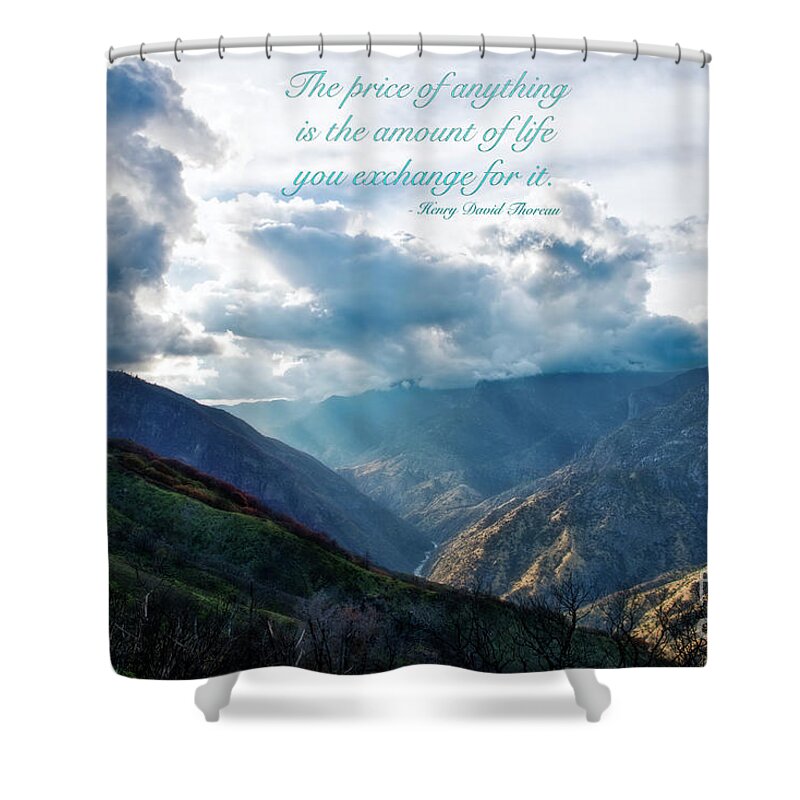 Mountain Shower Curtain featuring the photograph Henry David Thoreau the Price by David Arment