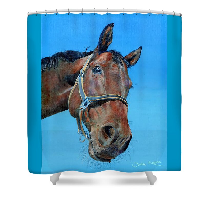 Horse Shower Curtain featuring the painting Henry by John Neeve