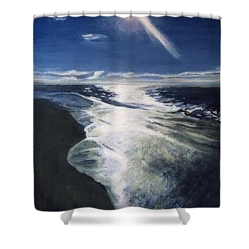 Miscou Island Shower Curtain featuring the painting Her Soul Reflection by Therese Legere