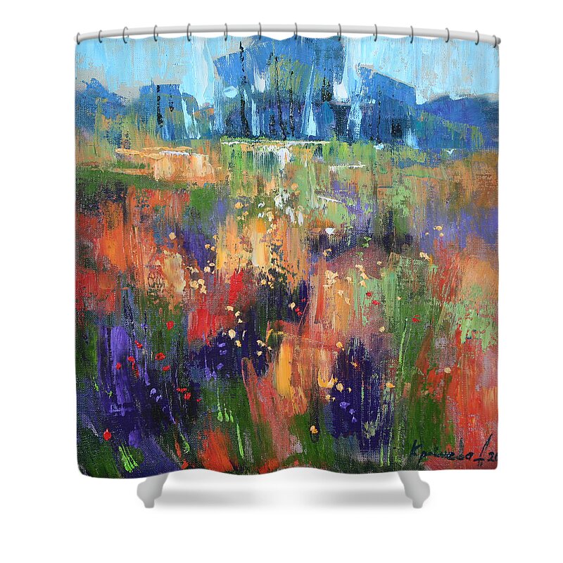 Herbs Shower Curtain featuring the painting Herbs by Anastasija Kraineva
