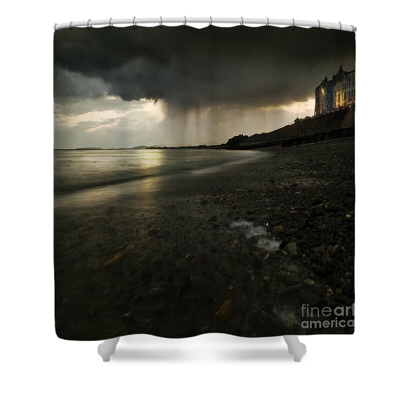 Beach Shower Curtain featuring the photograph Here Comes The Rain by Ang El