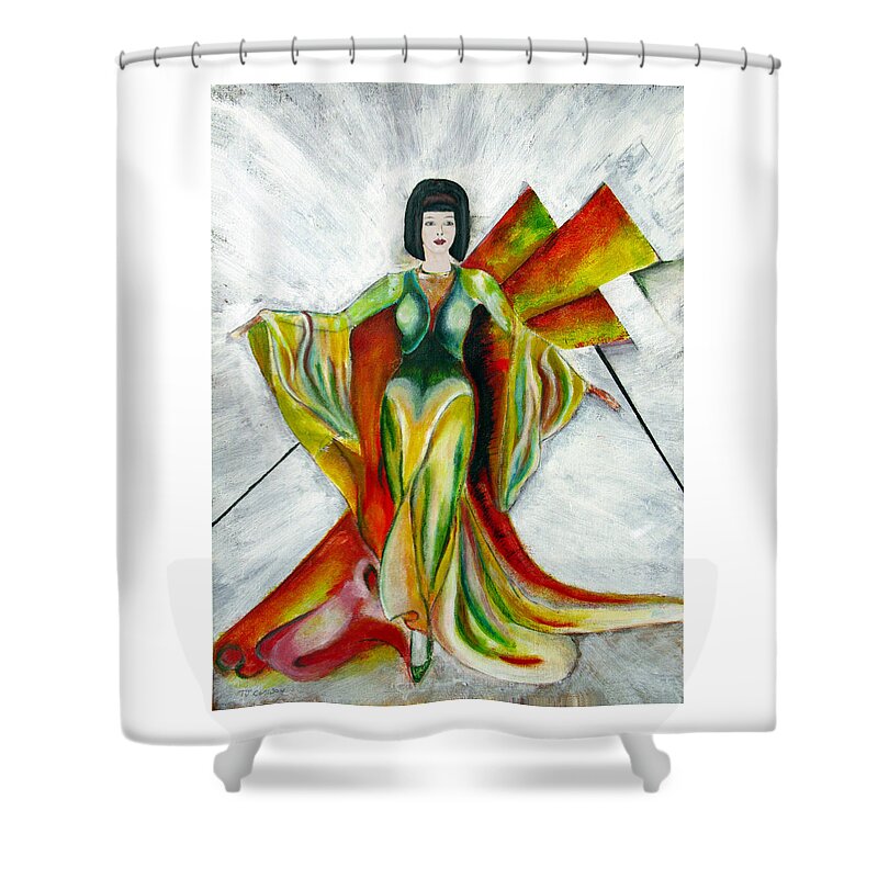 Dress Shower Curtain featuring the painting Here Comes the Sun by Tom Conway
