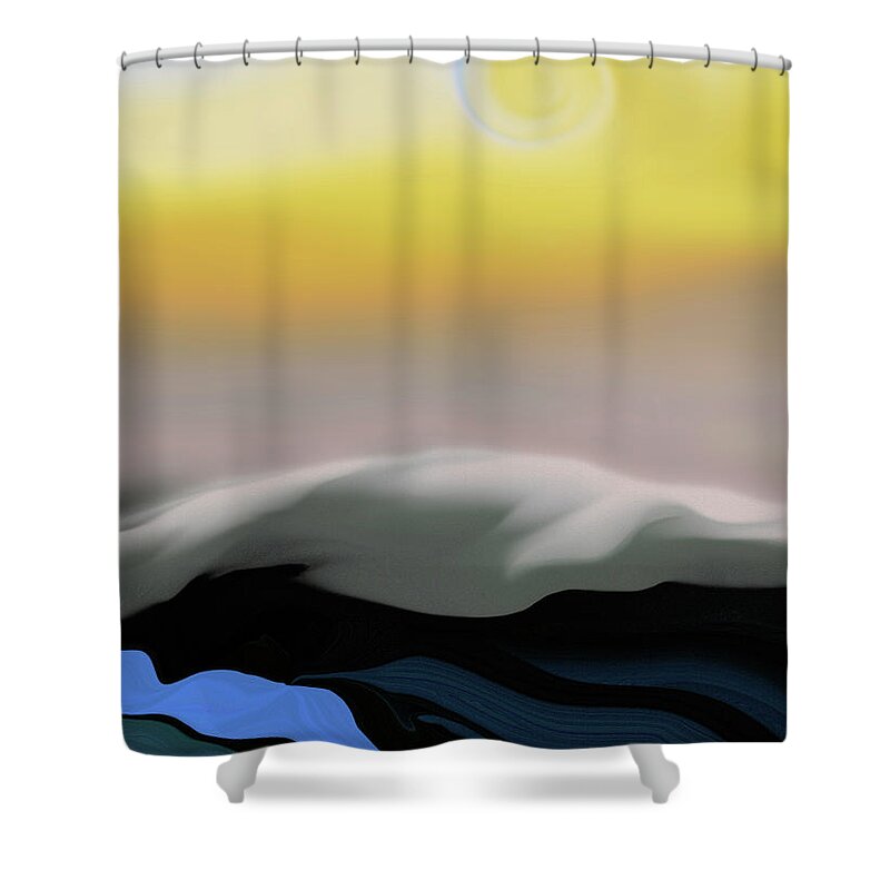Here Comes The Sun Shower Curtain featuring the digital art Here Comes The Sun by Leo Symon