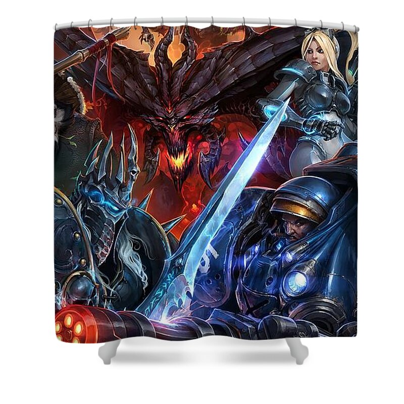 Heroes Of The Storm Shower Curtain featuring the digital art Heroes of the Storm by Maye Loeser