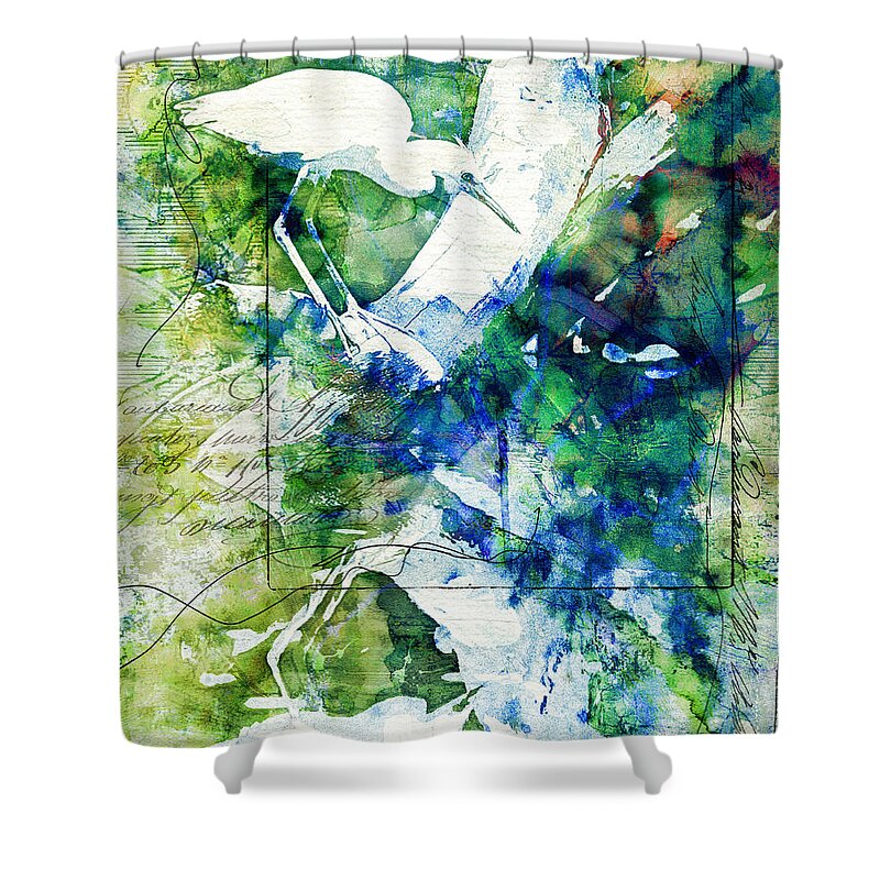 Bird Shower Curtain featuring the photograph Heron On A Branch by Phil Clark