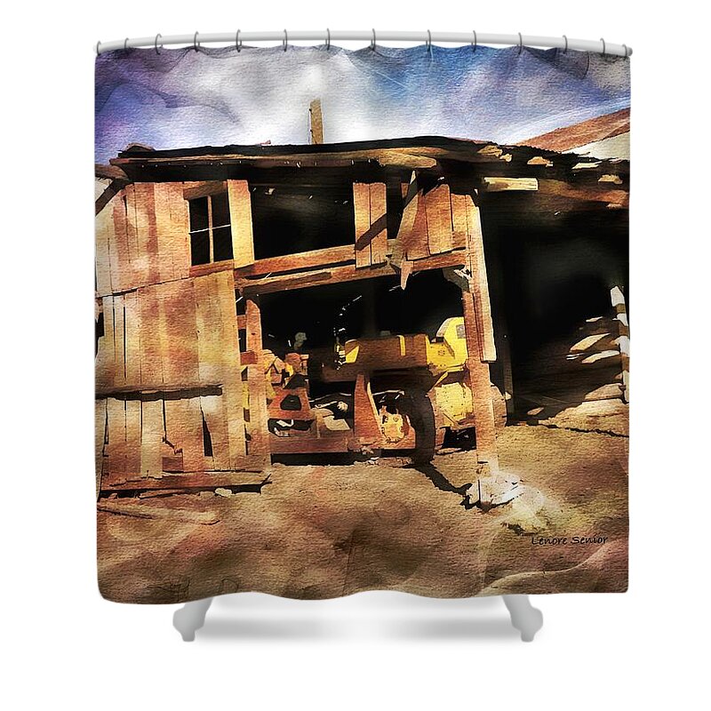 Expressive Shower Curtain featuring the photograph Herring's Barn v2 by Lenore Senior