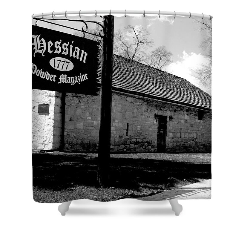 Hessian Shower Curtain featuring the photograph Hessian Powder Magazine by Jean Macaluso