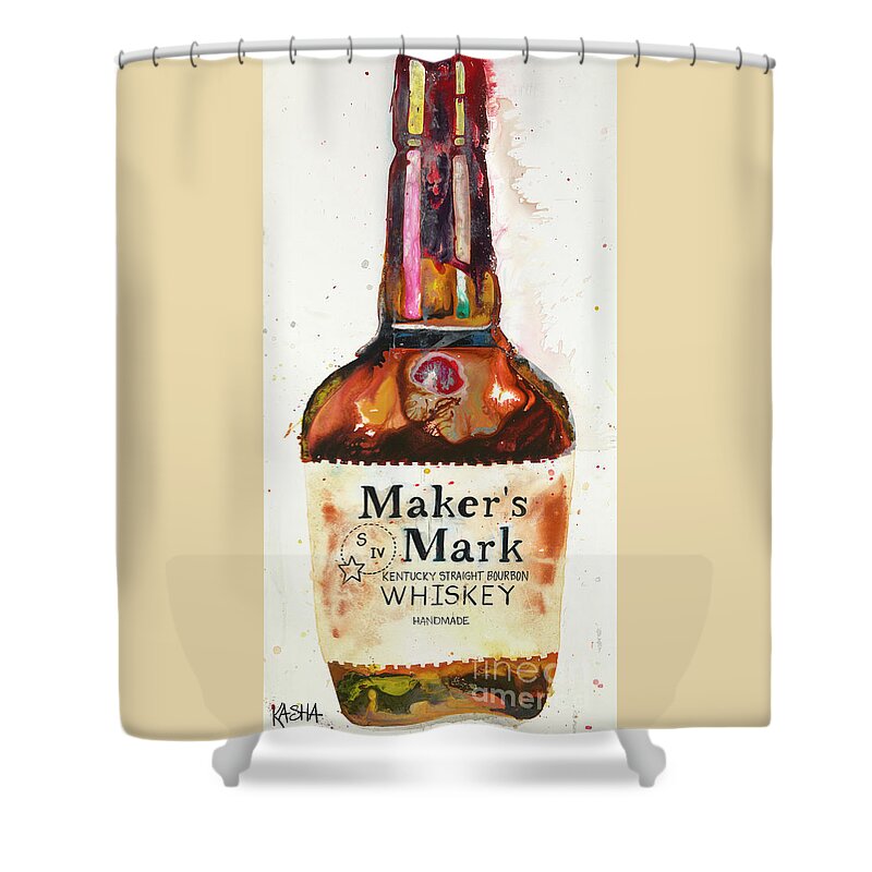 Bourbon Shower Curtain featuring the painting Hey Ya'll by Kasha Ritter