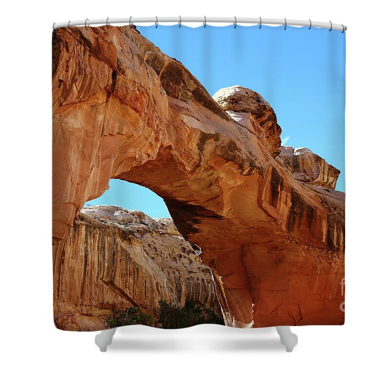 Hickman Bridge Shower Curtain featuring the photograph Hickman Bridge Capitol Reef by Marty Fancy