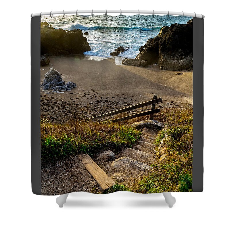 Point Lobos Shower Curtain featuring the photograph Hidden Beach by Derek Dean