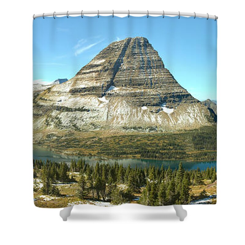 Hidden Lake Shower Curtain featuring the photograph Hidden Lake Platform Panorama by Adam Jewell
