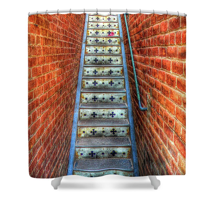 Architecture Shower Curtain featuring the photograph Hidden Stairway in Old Bisbee Arizona by Charlene Mitchell