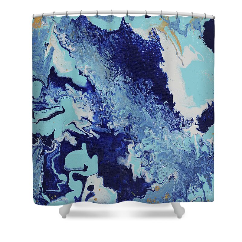 Organic Shower Curtain featuring the painting Hideout by Tamara Nelson