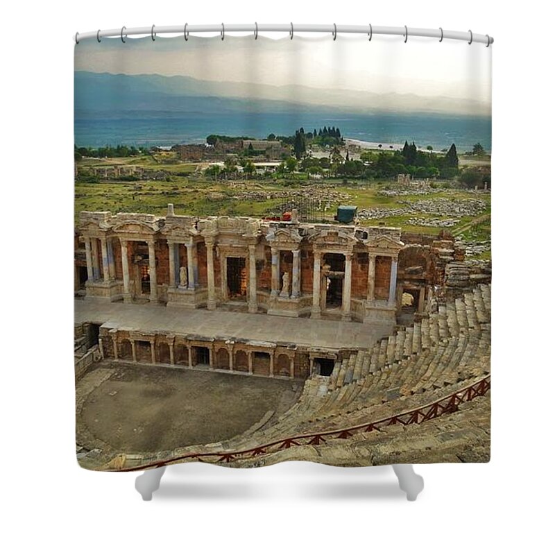 Hierapolis Shower Curtain featuring the photograph Hierapolis Theater by Lisa Dunn