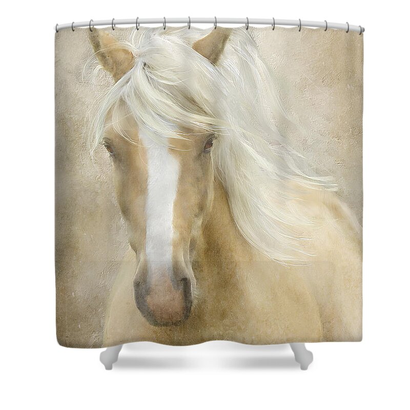 Horses Shower Curtain featuring the painting Spun Sugar by Colleen Taylor