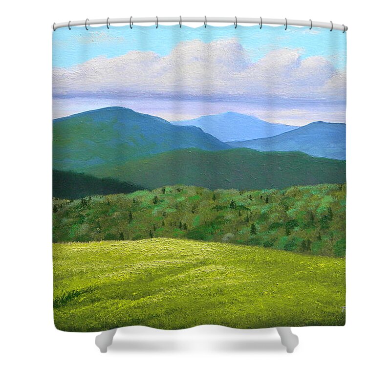 Spring Shower Curtain featuring the painting High Pasture by Frank Wilson
