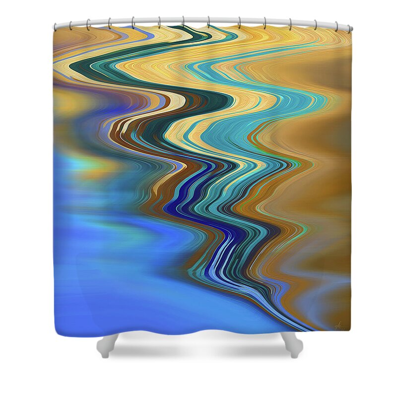 Nautical Shower Curtain featuring the digital art High Tide by Gina Harrison