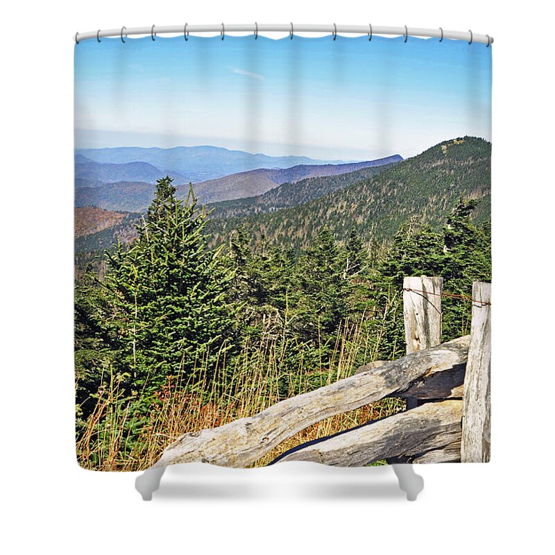 Mount Mitchell Shower Curtain featuring the photograph Highest Peak by Lydia Holly