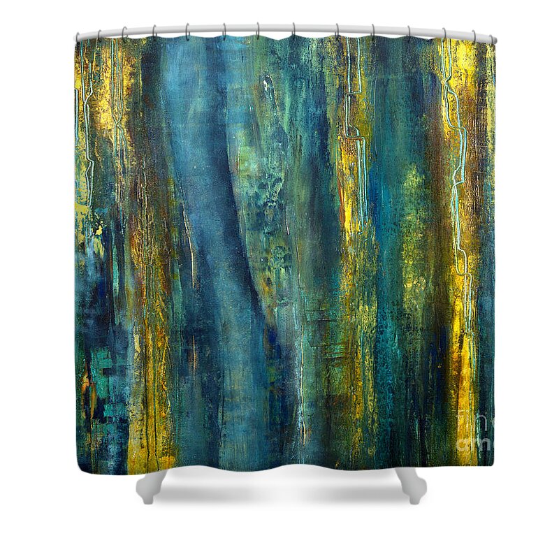 Abstract Painting Shower Curtain featuring the painting Highland Fling by Valerie Travers