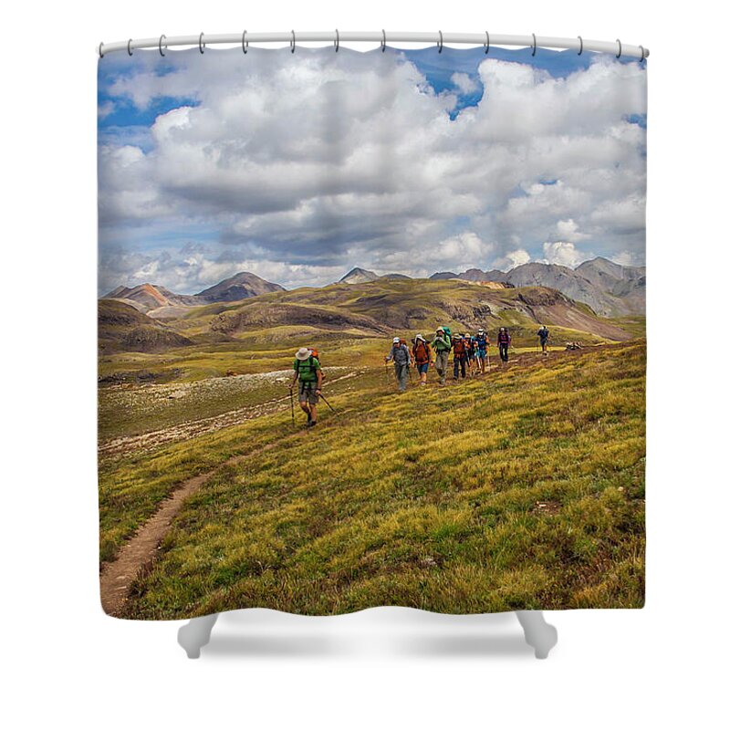 Colorado Mountain Trail Shower Curtain featuring the photograph Hiking at 13,000 Feet by Doug Scrima