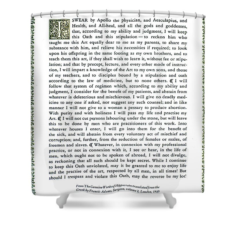 Science Shower Curtain featuring the photograph Hippocratic Oath, 1938 by Science Source
