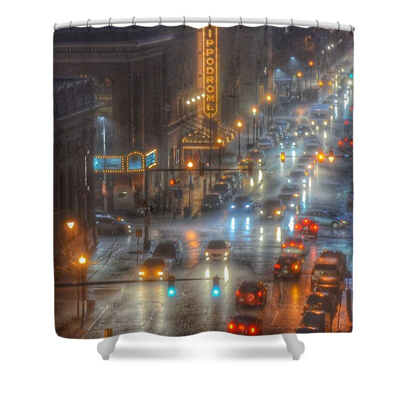 Hippodrome Theatre Shower Curtain featuring the photograph Hippodrome Theatre - Baltimore by Marianna Mills