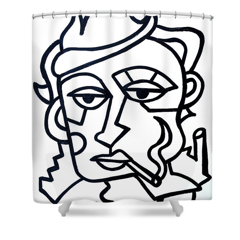 Cartoon Shower Curtain featuring the painting Hipster Painting Limited Edition Print by Robert R Splashy Art Abstract Paintings