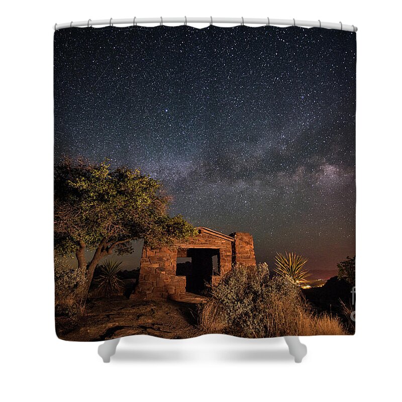 Night Sky Shower Curtain featuring the photograph History Under the Stars by Melany Sarafis