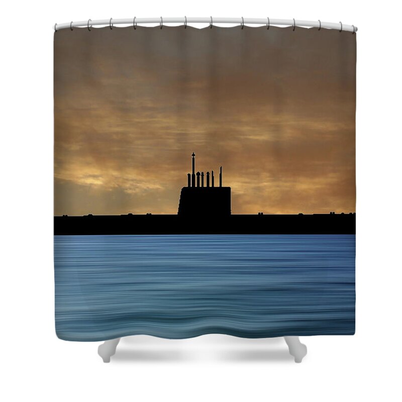 Hms Oberon Shower Curtain featuring the photograph HMS Oberon 1976 v2 by Smart Aviation