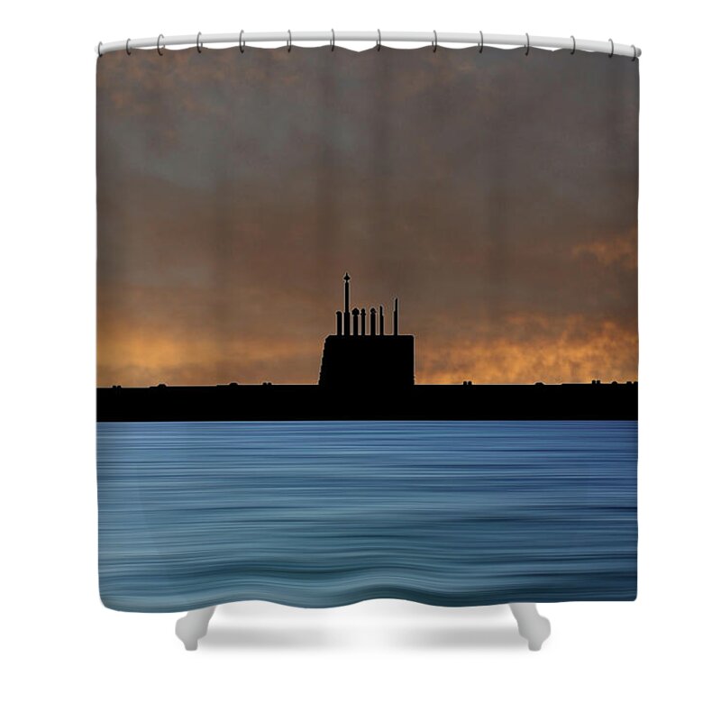 Hms Oberon Shower Curtain featuring the photograph HMS Oberon 1976 v3 by Smart Aviation