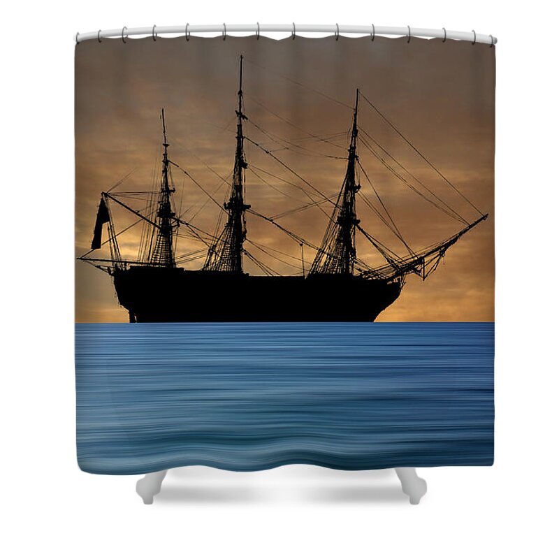 Hms Victory Shower Curtain featuring the photograph HMS Victory 1759 v2 by Smart Aviation