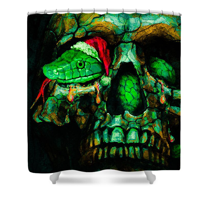  Shower Curtain featuring the painting Ho, Ho, Ho...2 by Laur Iduc