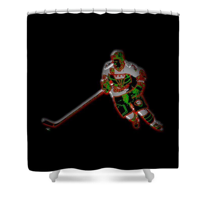 Hockey Shower Curtain featuring the digital art Hockey Player by Piotr Dulski