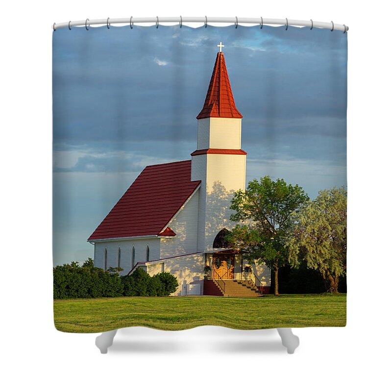 Church Shower Curtain featuring the photograph Hogeland Church by Todd Klassy