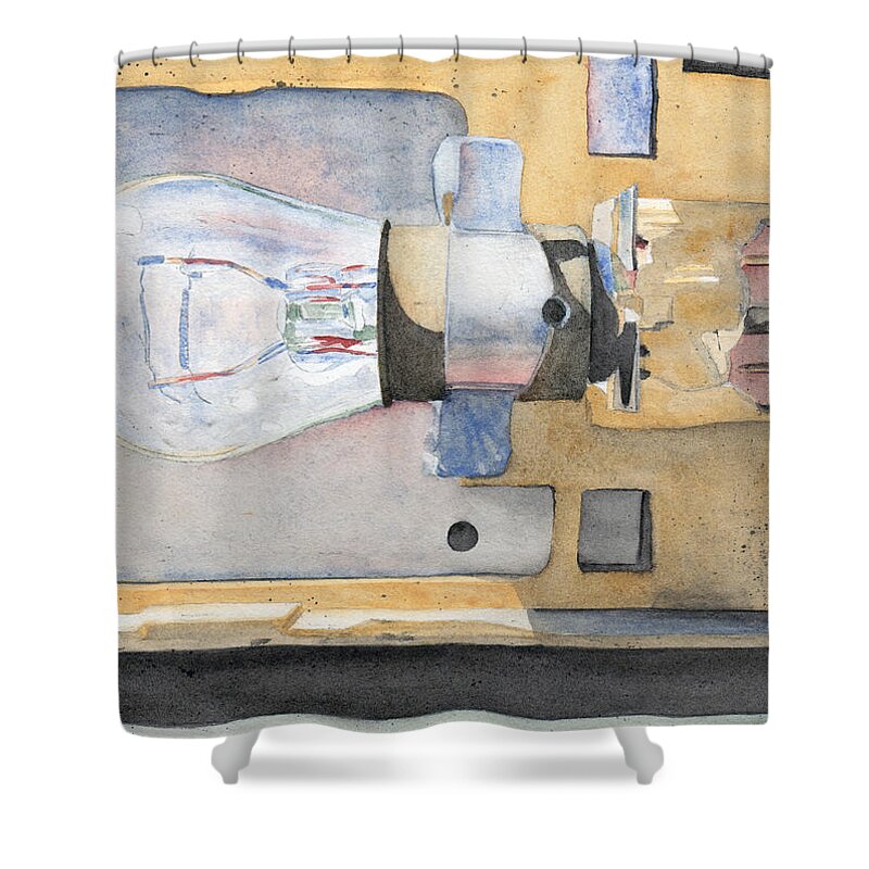 Light Shower Curtain featuring the painting Holding on to an Idea by Ken Powers