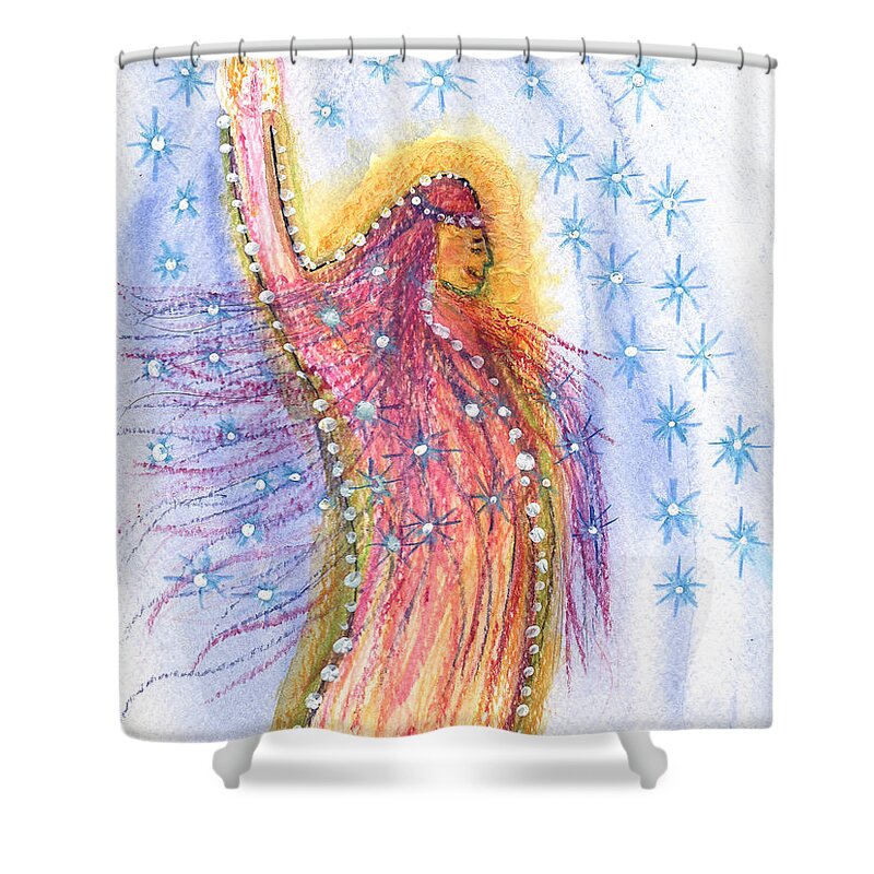 Holding The Focus On The Light Shower Curtain featuring the painting Holding the focus on the light by Heidi Sieber