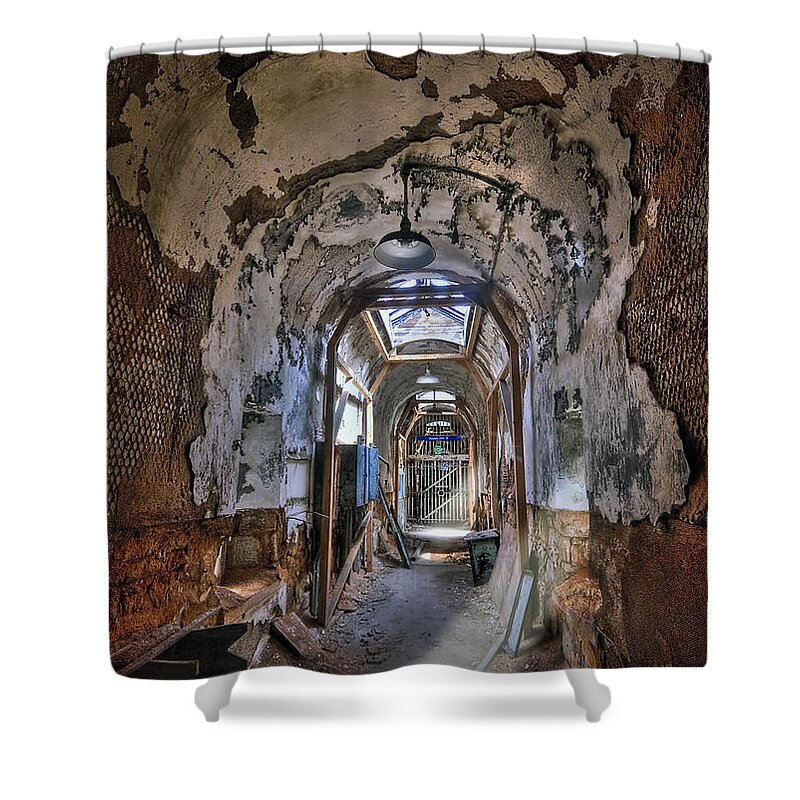 Abandoned Shower Curtain featuring the photograph Holes in the Walls by Evelina Kremsdorf