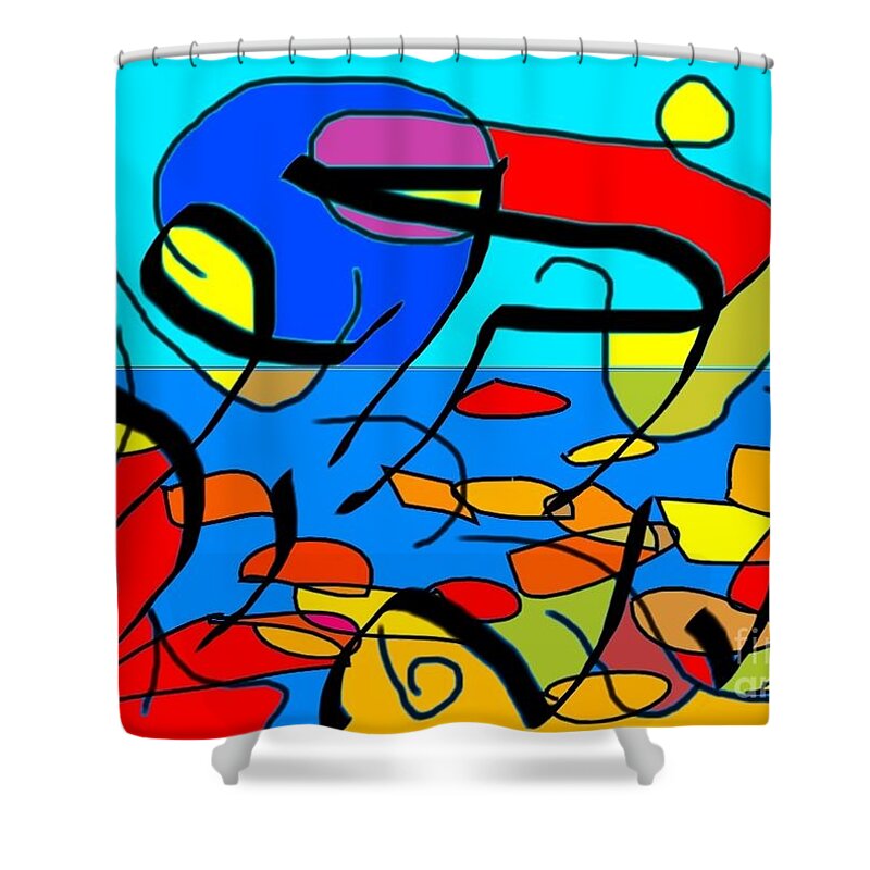 Holiday Shower Curtain featuring the painting Holiday by Chani Demuijlder