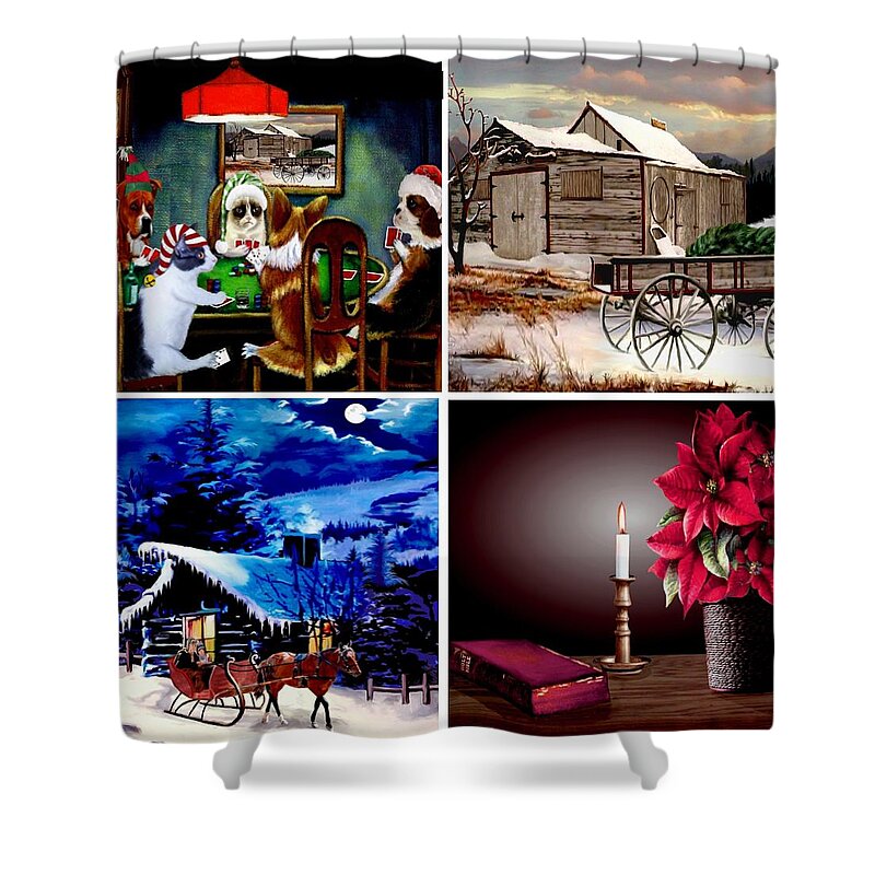 Love Shower Curtain featuring the painting Holiday Greetings by Ron Chambers