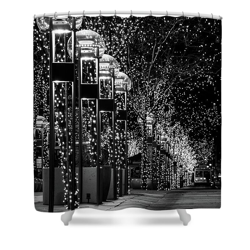 Denver Shower Curtain featuring the photograph Holiday Lights - 16th Street Mall by Stephen Holst