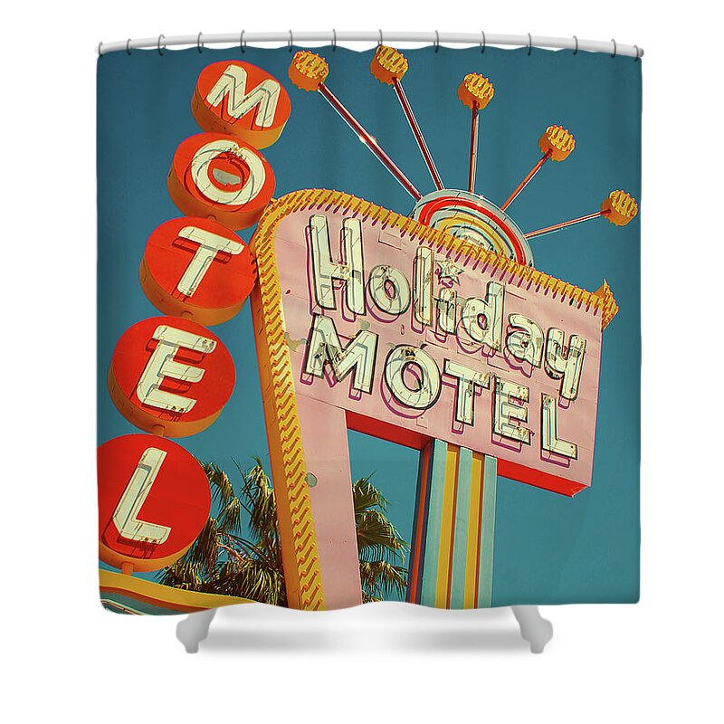 Las Vegas Shower Curtain featuring the photograph Holiday Motel, Las Vegas by Jim Zahniser