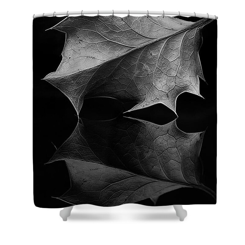 Holly Shower Curtain featuring the photograph Holly Leaf by Morgan Wright